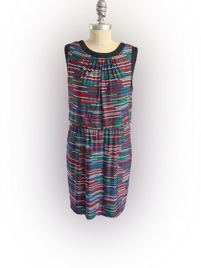 Trina Turk Sleeveless Lined Multicolor Mini Striped Dress. Size 4